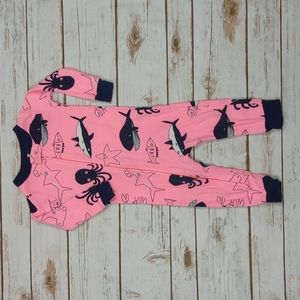 Carter's Neon Pink/Navy Ocean Romper 12M